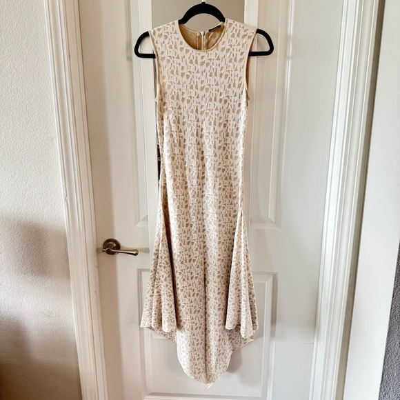 Akris Patterned Sleeveless Dress Size US 4 Color White Cream - Picture 2 of 6